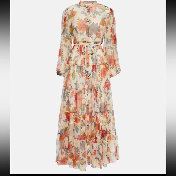 Zimmermann Multicolor Floral Long Sleeve Dress